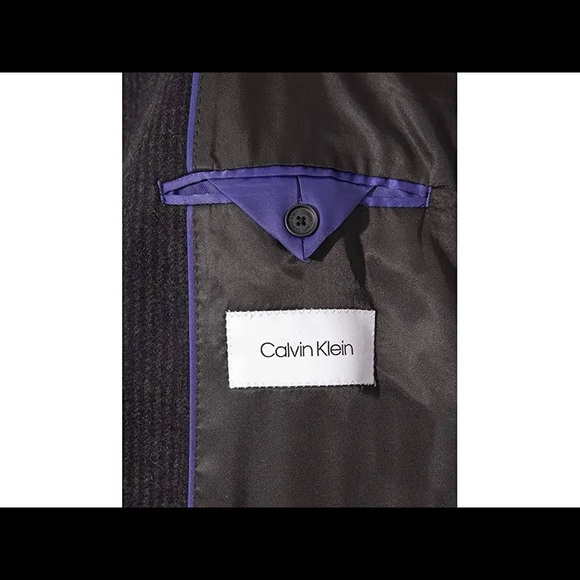 COPY - Calvin Klein Men's Malibu Slim-Fit Charcoal Plaid Overcoat - Picture 11 of 13